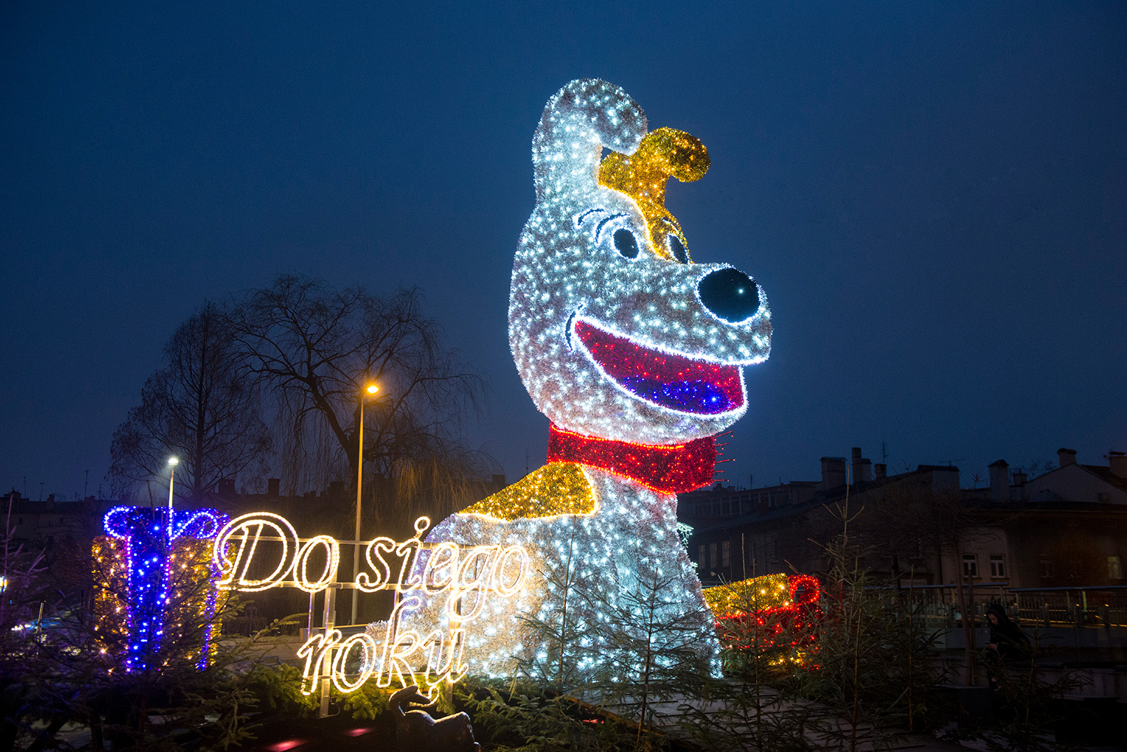 Świąteczna figura Reksia 3D dla UM Bielsko-Biała